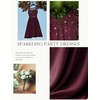 image:imageBeryLove Womens Short Prom Dresses for Teens Sleeveless Flowy A Line Wedding Guest Lace Formal DressBurgundy Sequin