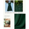 image:imageBeryLove Womens Short Prom Dresses for Teens Sleeveless Flowy A Line Wedding Guest Lace Formal DressDarkgreen Sequin