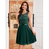 image:imageBeryLove Womens Short Prom Dresses for Teens Sleeveless Flowy A Line Wedding Guest Lace Formal DressDarkgreen Sequin