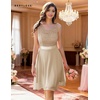 image:imageBeryLove Womens Short Prom Dresses for Teens Sleeveless Flowy A Line Wedding Guest Lace Formal DressGold