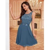 image:imageBeryLove Womens Short Prom Dresses for Teens Sleeveless Flowy A Line Wedding Guest Lace Formal DressGrey Blue Sequin