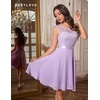 image:imageBeryLove Womens Short Prom Dresses for Teens Sleeveless Flowy A Line Wedding Guest Lace Formal DressLavender Sequin
