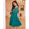 image:imageBeryLove Womens Short Prom Dresses for Teens Sleeveless Flowy A Line Wedding Guest Lace Formal DressPeacockgreen Sequin
