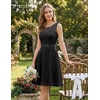 image:imageBeryLove Womens Short Prom Dresses for Teens Sleeveless Flowy A Line Wedding Guest Lace Formal DressShortblack