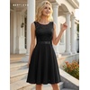 image:imageBeryLove Womens Short Prom Dresses for Teens Sleeveless Flowy A Line Wedding Guest Lace Formal DressShortblack