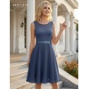 image:imageBeryLove Womens Short Prom Dresses for Teens Sleeveless Flowy A Line Wedding Guest Lace Formal DressShortblue