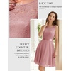 image:imageBeryLove Womens Short Prom Dresses for Teens Sleeveless Flowy A Line Wedding Guest Lace Formal DressShortblush