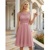 image:imageBeryLove Womens Short Prom Dresses for Teens Sleeveless Flowy A Line Wedding Guest Lace Formal DressShortblush