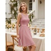 image:imageBeryLove Womens Short Prom Dresses for Teens Sleeveless Flowy A Line Wedding Guest Lace Formal DressShortblush
