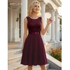 image:imageBeryLove Womens Short Prom Dresses for Teens Sleeveless Flowy A Line Wedding Guest Lace Formal DressShortburgundy