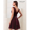 image:imageBeryLove Womens Short Prom Dresses for Teens Sleeveless Flowy A Line Wedding Guest Lace Formal DressShortburgundy