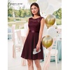 image:imageBeryLove Womens Short Prom Dresses for Teens Sleeveless Flowy A Line Wedding Guest Lace Formal DressShortburgundy