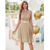 image:imageBeryLove Womens Short Prom Dresses for Teens Sleeveless Flowy A Line Wedding Guest Lace Formal DressShortchampagne