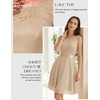image:imageBeryLove Womens Short Prom Dresses for Teens Sleeveless Flowy A Line Wedding Guest Lace Formal DressShortchampagne
