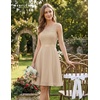 image:imageBeryLove Womens Short Prom Dresses for Teens Sleeveless Flowy A Line Wedding Guest Lace Formal DressShortchampagne