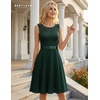 image:imageBeryLove Womens Short Prom Dresses for Teens Sleeveless Flowy A Line Wedding Guest Lace Formal DressShortdarkgreen