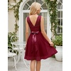 image:imageBeryLove Womens Short Prom Dresses for Teens Sleeveless Flowy A Line Wedding Guest Lace Formal DressShortdarkred