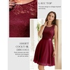 image:imageBeryLove Womens Short Prom Dresses for Teens Sleeveless Flowy A Line Wedding Guest Lace Formal DressShortdarkred