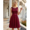 image:imageBeryLove Womens Short Prom Dresses for Teens Sleeveless Flowy A Line Wedding Guest Lace Formal DressShortdarkred