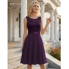 image:imageBeryLove Womens Short Prom Dresses for Teens Sleeveless Flowy A Line Wedding Guest Lace Formal DressShortgrape