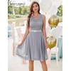 image:imageBeryLove Womens Short Prom Dresses for Teens Sleeveless Flowy A Line Wedding Guest Lace Formal DressShortgrey