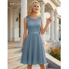 image:imageBeryLove Womens Short Prom Dresses for Teens Sleeveless Flowy A Line Wedding Guest Lace Formal DressShortgrey Blue