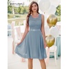 image:imageBeryLove Womens Short Prom Dresses for Teens Sleeveless Flowy A Line Wedding Guest Lace Formal DressShortgrey Blue