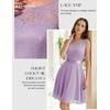 image:imageBeryLove Womens Short Prom Dresses for Teens Sleeveless Flowy A Line Wedding Guest Lace Formal DressShortlavender