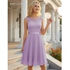 image:imageBeryLove Womens Short Prom Dresses for Teens Sleeveless Flowy A Line Wedding Guest Lace Formal DressShortlavender