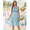 image:imageBeryLove Womens Short Prom Dresses for Teens Sleeveless Flowy A Line Wedding Guest Lace Formal DressShortlight Blue