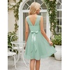 image:imageBeryLove Womens Short Prom Dresses for Teens Sleeveless Flowy A Line Wedding Guest Lace Formal DressShortlight Green