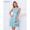 image:imageBeryLove Womens Short Prom Dresses for Teens Sleeveless Flowy A Line Wedding Guest Lace Formal DressShortlight Green