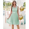 image:imageBeryLove Womens Short Prom Dresses for Teens Sleeveless Flowy A Line Wedding Guest Lace Formal DressShortlight Green
