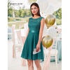 image:imageBeryLove Womens Short Prom Dresses for Teens Sleeveless Flowy A Line Wedding Guest Lace Formal DressShortpeacock Green