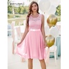 image:imageBeryLove Womens Short Prom Dresses for Teens Sleeveless Flowy A Line Wedding Guest Lace Formal DressShortpink