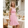 image:imageBeryLove Womens Short Prom Dresses for Teens Sleeveless Flowy A Line Wedding Guest Lace Formal DressShortpink