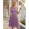 image:imageBeryLove Womens Short Prom Dresses for Teens Sleeveless Flowy A Line Wedding Guest Lace Formal DressShortpurple