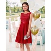 image:imageBeryLove Womens Short Prom Dresses for Teens Sleeveless Flowy A Line Wedding Guest Lace Formal DressShortred