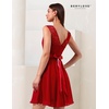 image:imageBeryLove Womens Short Prom Dresses for Teens Sleeveless Flowy A Line Wedding Guest Lace Formal DressShortred
