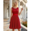 image:imageBeryLove Womens Short Prom Dresses for Teens Sleeveless Flowy A Line Wedding Guest Lace Formal DressShortred