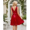 image:imageBeryLove Womens Short Prom Dresses for Teens Sleeveless Flowy A Line Wedding Guest Lace Formal DressShortred