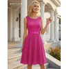 image:imageBeryLove Womens Short Prom Dresses for Teens Sleeveless Flowy A Line Wedding Guest Lace Formal DressShortrose
