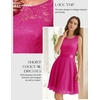 image:imageBeryLove Womens Short Prom Dresses for Teens Sleeveless Flowy A Line Wedding Guest Lace Formal DressShortrose