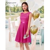 image:imageBeryLove Womens Short Prom Dresses for Teens Sleeveless Flowy A Line Wedding Guest Lace Formal DressShortrose