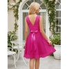 image:imageBeryLove Womens Short Prom Dresses for Teens Sleeveless Flowy A Line Wedding Guest Lace Formal DressShortrose