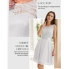 image:imageBeryLove Womens Short Prom Dresses for Teens Sleeveless Flowy A Line Wedding Guest Lace Formal DressShortwhite