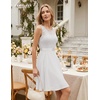 image:imageBeryLove Womens Short Prom Dresses for Teens Sleeveless Flowy A Line Wedding Guest Lace Formal DressShortwhite