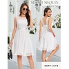 image:imageBeryLove Womens Short Prom Dresses for Teens Sleeveless Flowy A Line Wedding Guest Lace Formal DressWhite Sequin