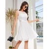 image:imageBeryLove Womens Short Prom Dresses for Teens Sleeveless Flowy A Line Wedding Guest Lace Formal DressWhite Sequin