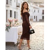 image:imageBeryLove Womens Sparkly Off Shoulder Formal Wedding Guest 2026 Cocktail Mesh Sequin DressBrown